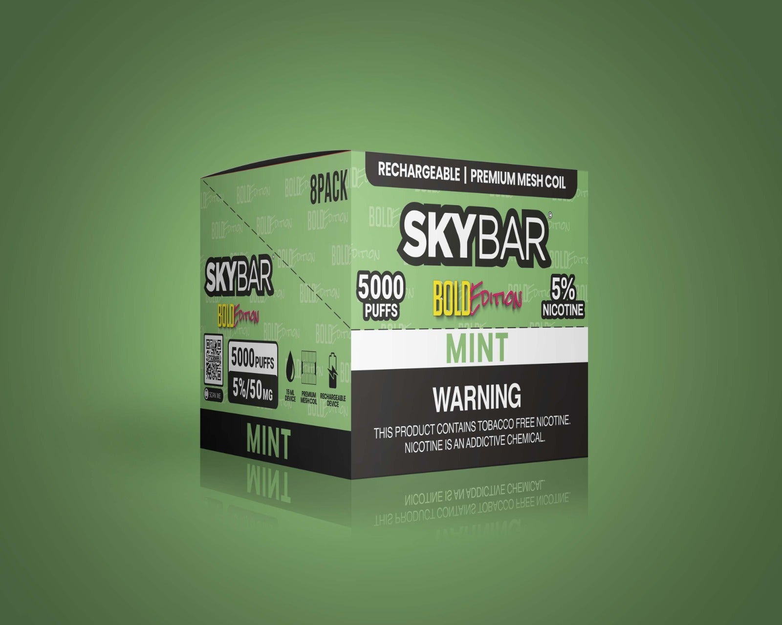 SKYBAR BOLD 5000 PUFFS 5% Nic BOX 8ct - Skybar